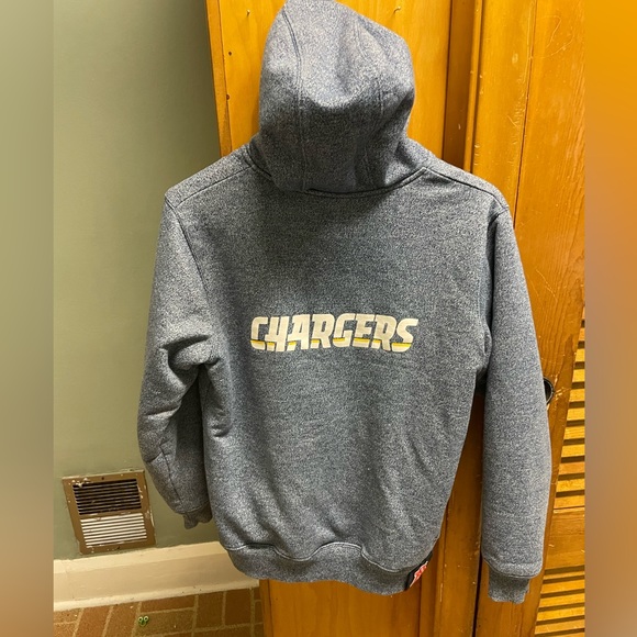 Women’s NFL Los Angeles Chargers Sherpa Lined Zip Front Pro Line Hoodie Sz Small - Picture 2 of 5